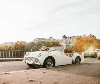 Vintage wedding car
