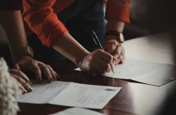 Signing the marriage certificate